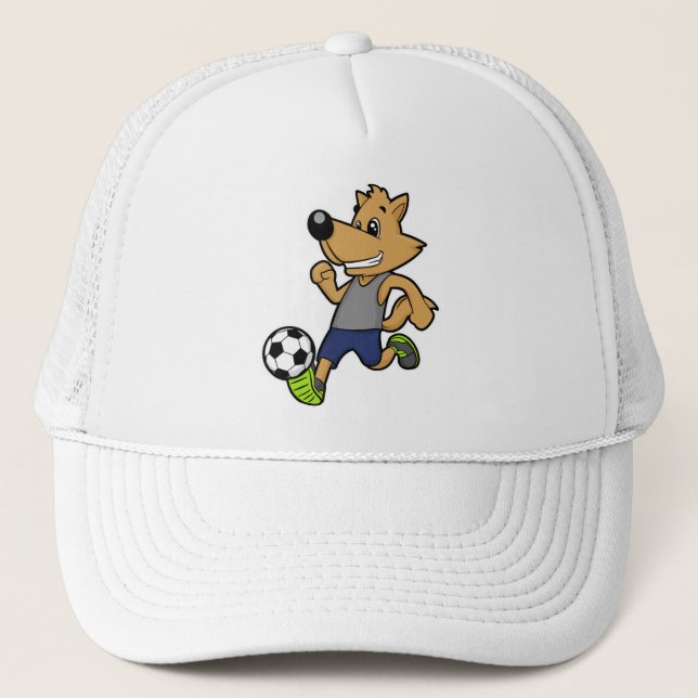 Casquette Chien comme joueur de football à Soccer (Devant)