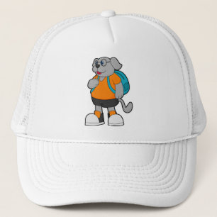 Casquette Chien comme randonneur avec sac à dos