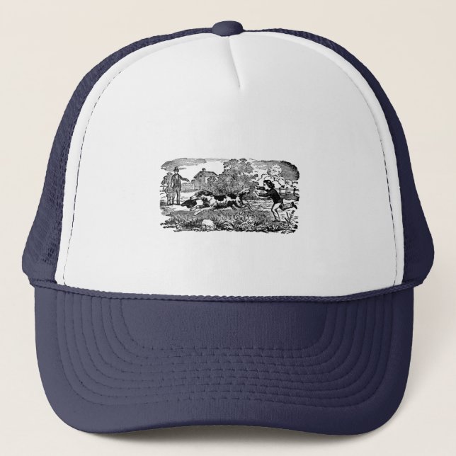 Casquette Chien courant art animal antique illustration vict (Devant)