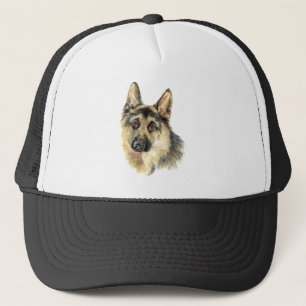 Casquette Chien de berger allemand à l'aquarelle Animal de c