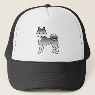 Casquette Chien de dessin animé mignon Klee Kai d'Alaska gri