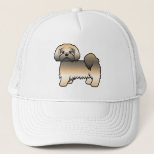 Casquette Chien de dessin animé mignon Lhasa Apso Sable Doré