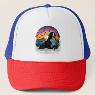Casquette Chien de montagne bernois avec vue sur le lever du