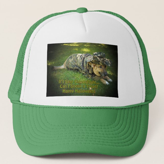 Casquette Chien d'Halloween en Camouflage (Devant)