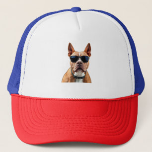 Casquette Chien en lunettes de soleil Trucker Chapeau