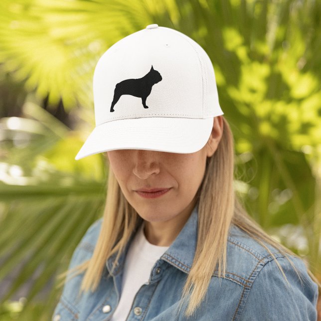 Casquette Chien français noir Silhouette Frenchie Chien (Créateur téléchargé)