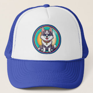 Casquette Chien heureux de dessin animé coloré