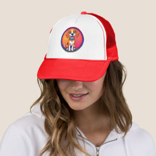 Casquette Chien joyeux en caricature