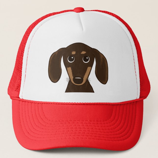 Casquette Chien mignon de saucisse de bande dessinée du (Devant)