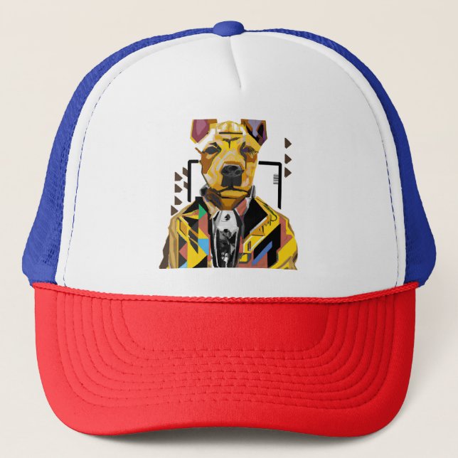 Casquette Chien portant un costume : Art numérique (Devant)
