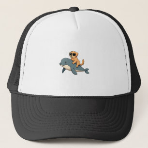 Casquette Chien Retriever Doré Vintage à Cheval sur une Bale