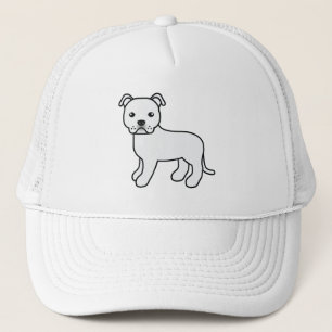Casquette Chien Staffordshire Bull Terrier Anglais Blanc