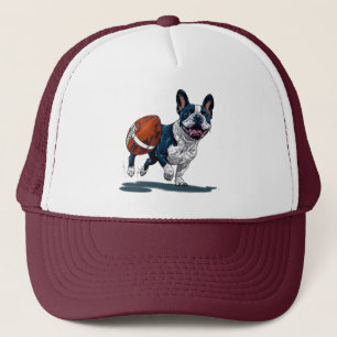 Casquette Chien-taureau français jouant au football