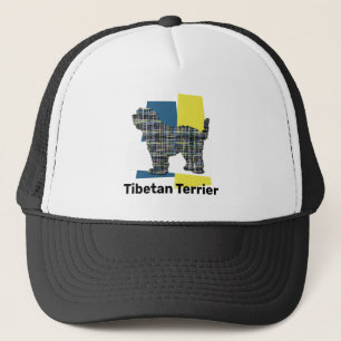 Casquette Chien Tibétain Terrier Silhouette jolie grille Tri