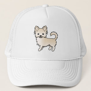 Casquette Chihuahua à longs poils crème Chien de dessin anim
