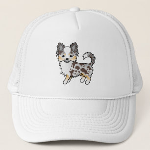 Casquette Chihuahua à poil long Merle Chocolat Chien Mignon