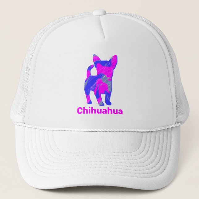 Casquette Chihuahua Chien Cute rose Silhouette personnalisée (Devant)