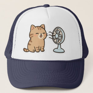 Casquette Chill Cat by the Fan - Joli Sticker d'été"