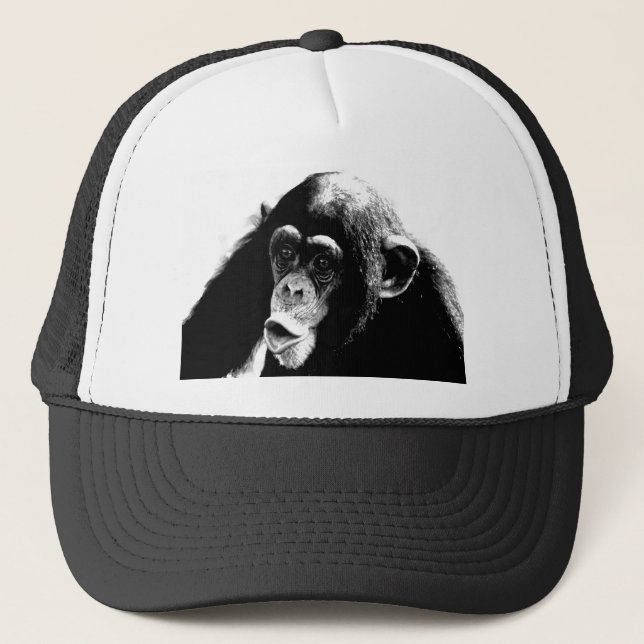 Casquette Chimpanzé noir blanc (Devant)