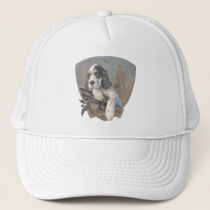 Casquette Chiot de Setter anglais avec fusil de chasse class