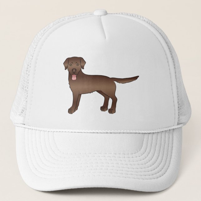 Casquette Chocolat Brown Labrador Retriever Cartoon Chien (Devant)
