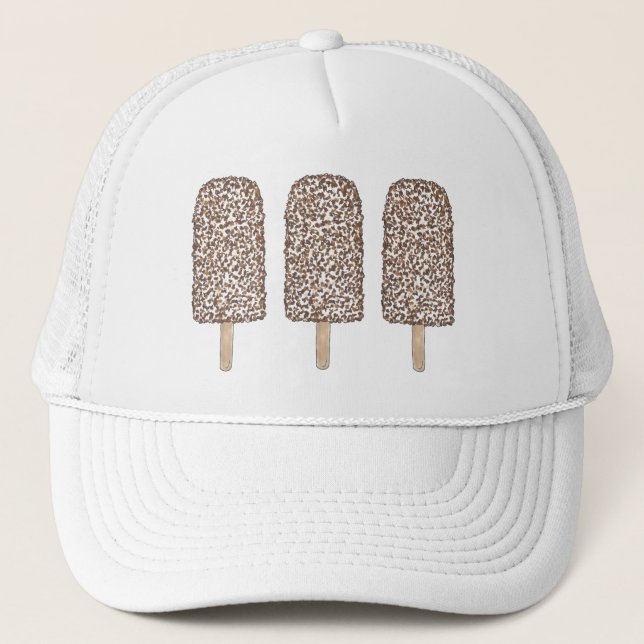 Casquette Chocolat Eclair glace Crème Popsicles Foin (Devant)