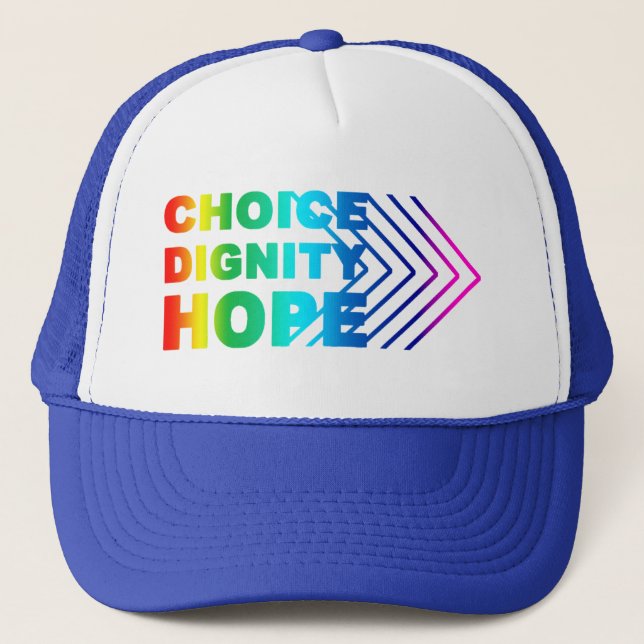 CASQUETTE CHOICE DIGNITY HOPE RAINBOW TRUCKER HAT (Devant)