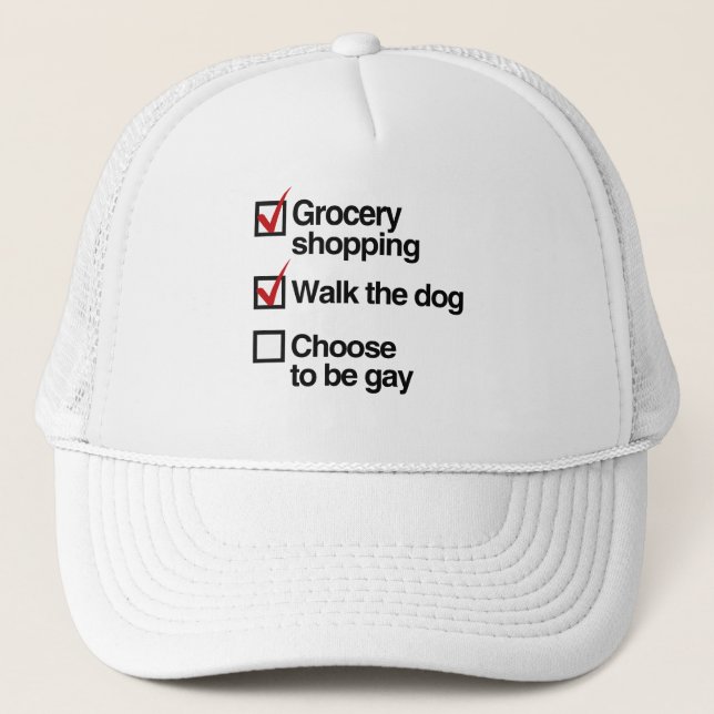 CASQUETTE CHOISISSEZ D'ÊTRE GAY CHECKLIST (Devant)