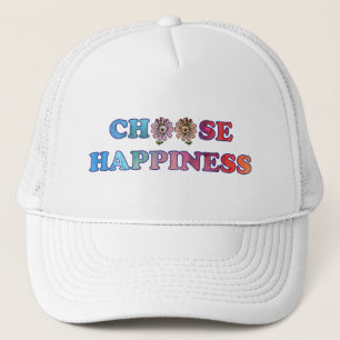 Casquette Choisissez le bonheur arc-en-ciel