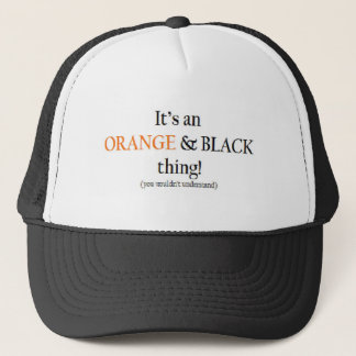 Casquette Chose orange et noire