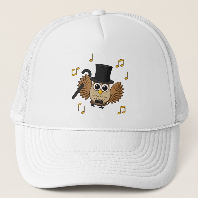 Casquette Chouette dansante mignonne avec notes musicales De (Devant)