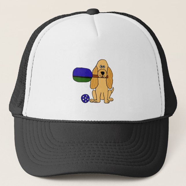 Casquette CI bande dessinée de cocker de Pickleball (Devant)