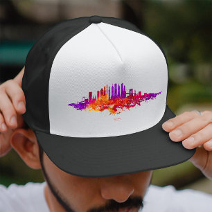 Casquette Ciel de New York aquarelle sur blanc