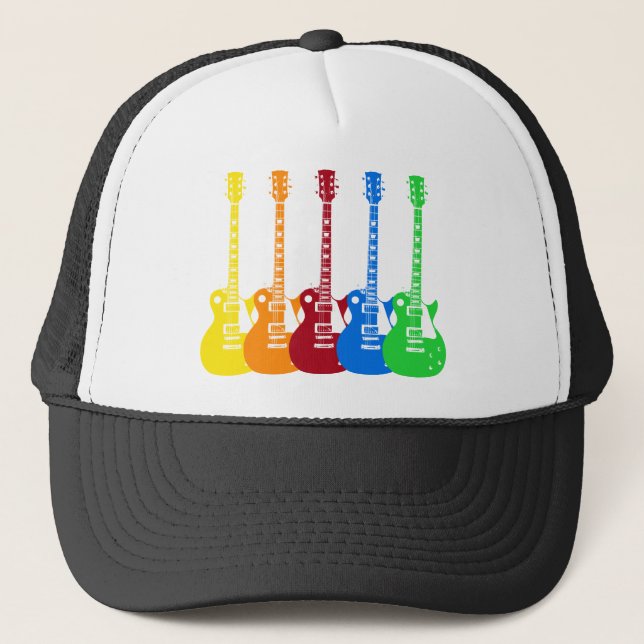 Casquette Cinq guitares électriques colorées (Devant)