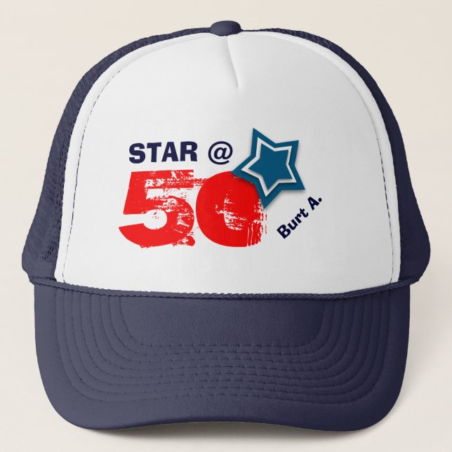 Casquette cinquantième Nom fait sur commande A07 d'ÉTOILE (Devant)