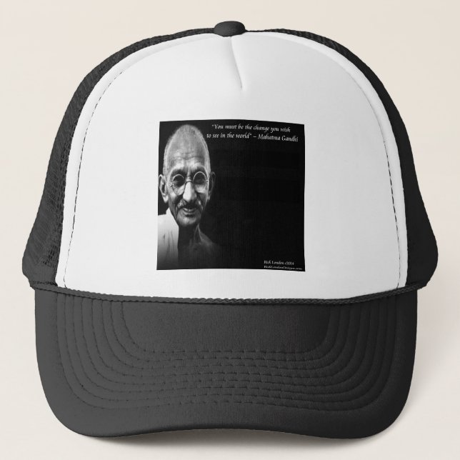 Casquette Citation de sagesse de Gandhi, soyez le changement (Devant)