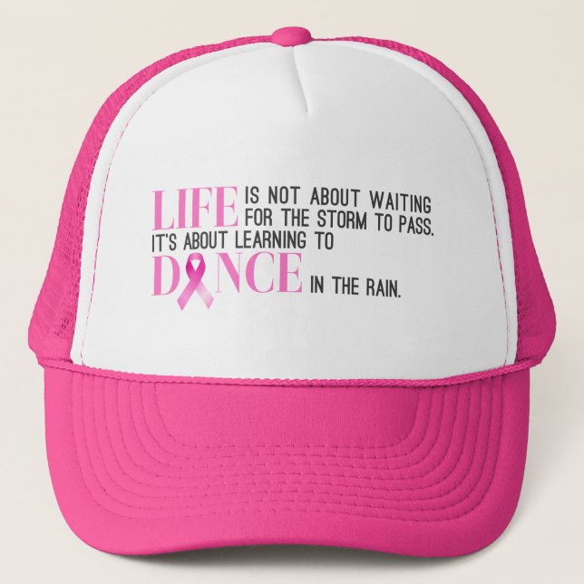 Casquette Citation inspirante Sensibilisation au cancer du s (Devant)