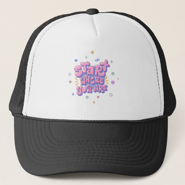 Casquette Citation Lettre Bulle Colorée (Devant)
