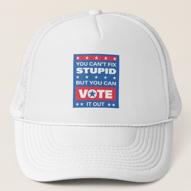 Casquette Citation politicienne Stupide Drôle Chapeau Trucke (Devant)