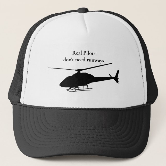 Casquette Citation volante Silhouette du pilote d'hélicoptèr (Devant)