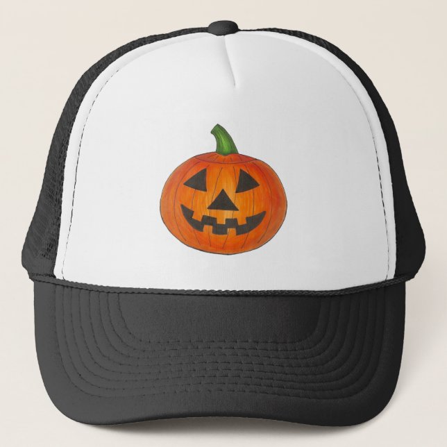 Casquette Citrouille de la gravure de l'Halloween Jack orang (Devant)