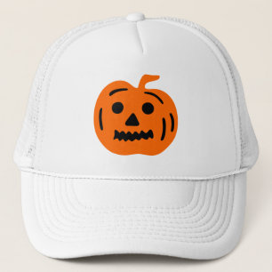Casquette Citrouille d'Halloween orange et noir Jack-O-Lante