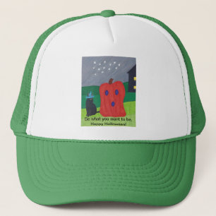 Casquette Citrouille Ghost et Assistant Chat Halloween Casqu