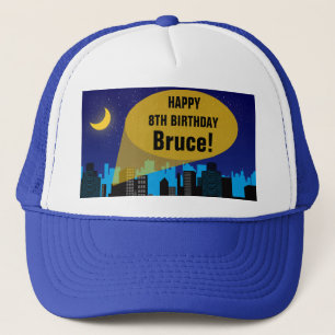 Casquette City Night Skyline Superhero Boys fête d'anniversa