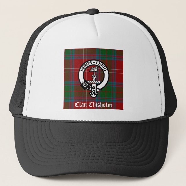 Casquette Clan Chisholm Tartan & Crest Badge (Devant)