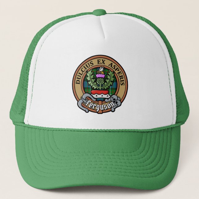Casquette Clan Ferguson Crest sur Tartan Trucker Hat (Devant)