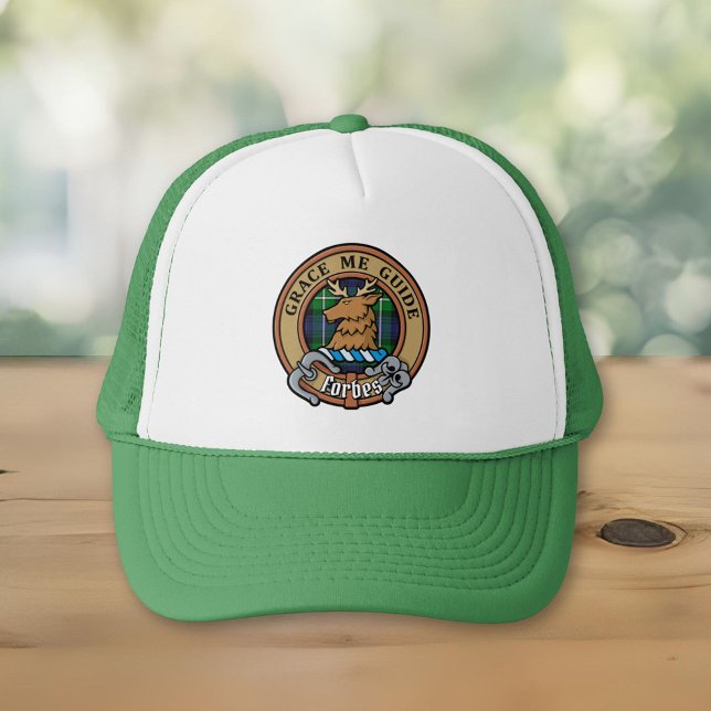 Casquette Clan Forbes Crest sur Tartan (Créateur téléchargé)