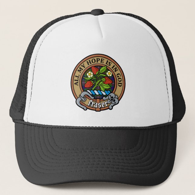 Casquette Clan Fraser Crest au sujet de la chasse Tartan Tru (Devant)