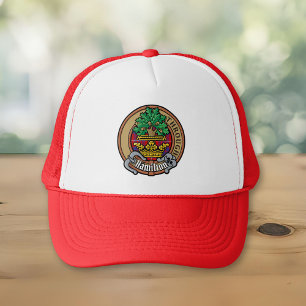 Casquette Clan Hamilton Crest sur Red Tartan Trucker Hat