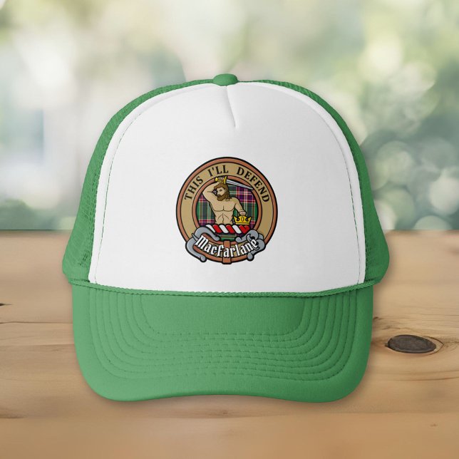 Casquette Clan MacFarlane Crest sur Tartan de chasse moderne (Créateur téléchargé)
